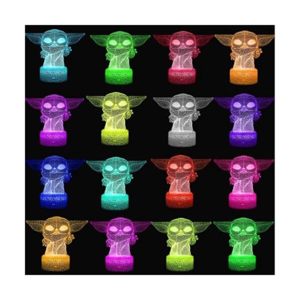 Luz nocturna infantil en 3D luz para bebé con 16 colores_2