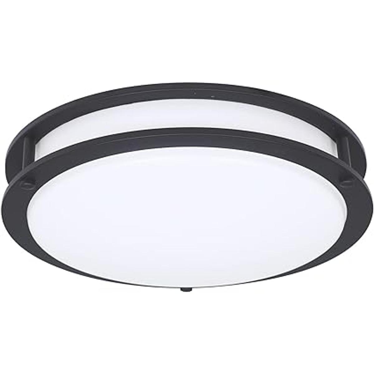 Luz de techo LED regulable de 10 pulgadas color negro