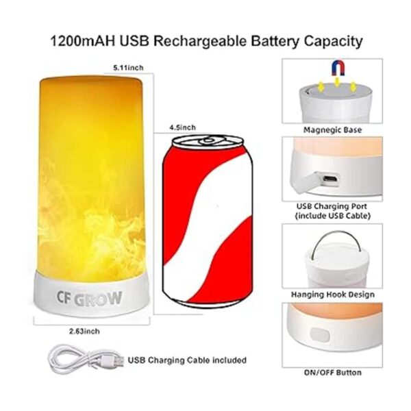 Luz LED de efecto de llama recargable por USB lámpara de_2