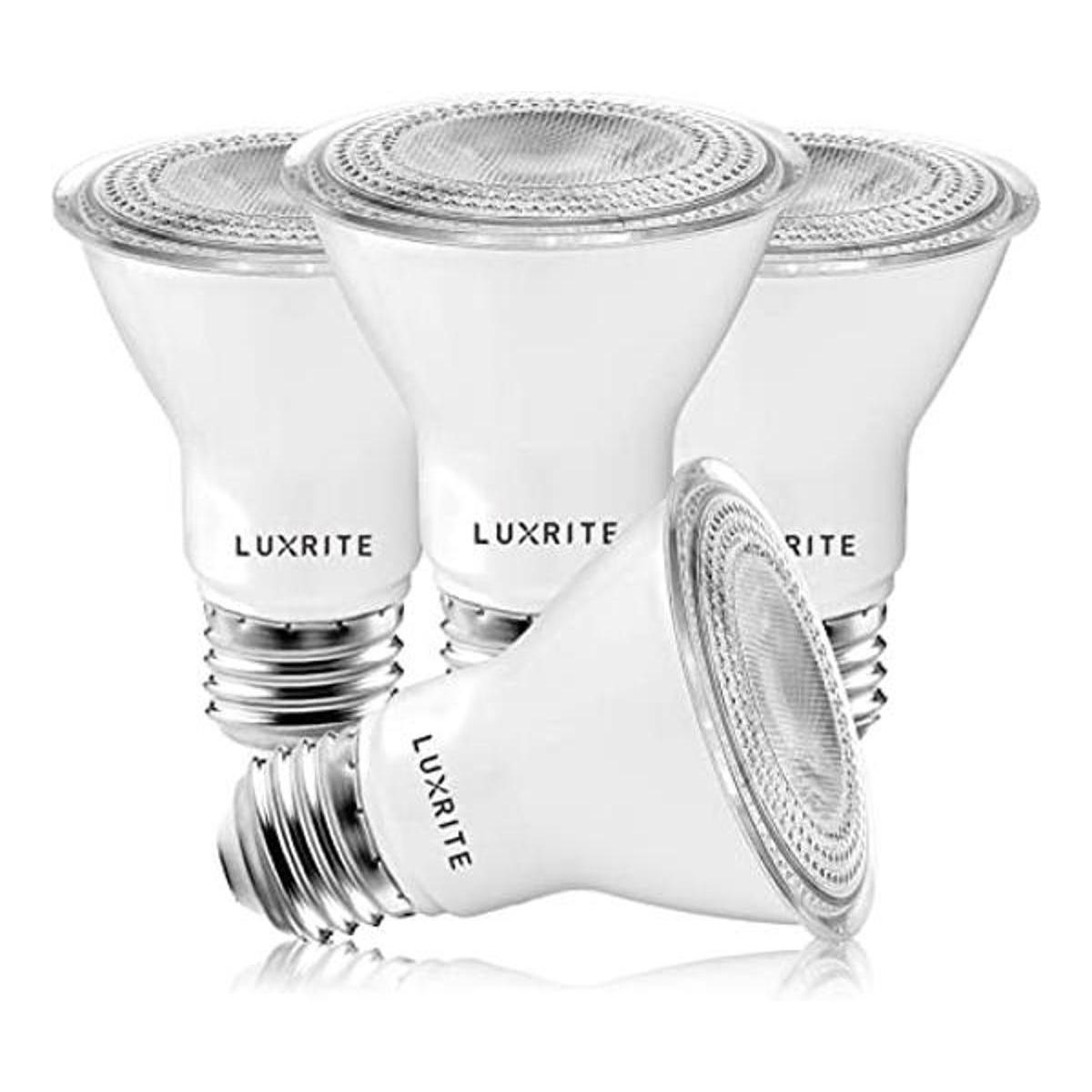 Luxrite Paquete de 4 bombillas LED PAR20 equivalente a 50