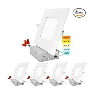 Luxrite Iluminación empotrada LED cuadrada ultrafina de 6_1