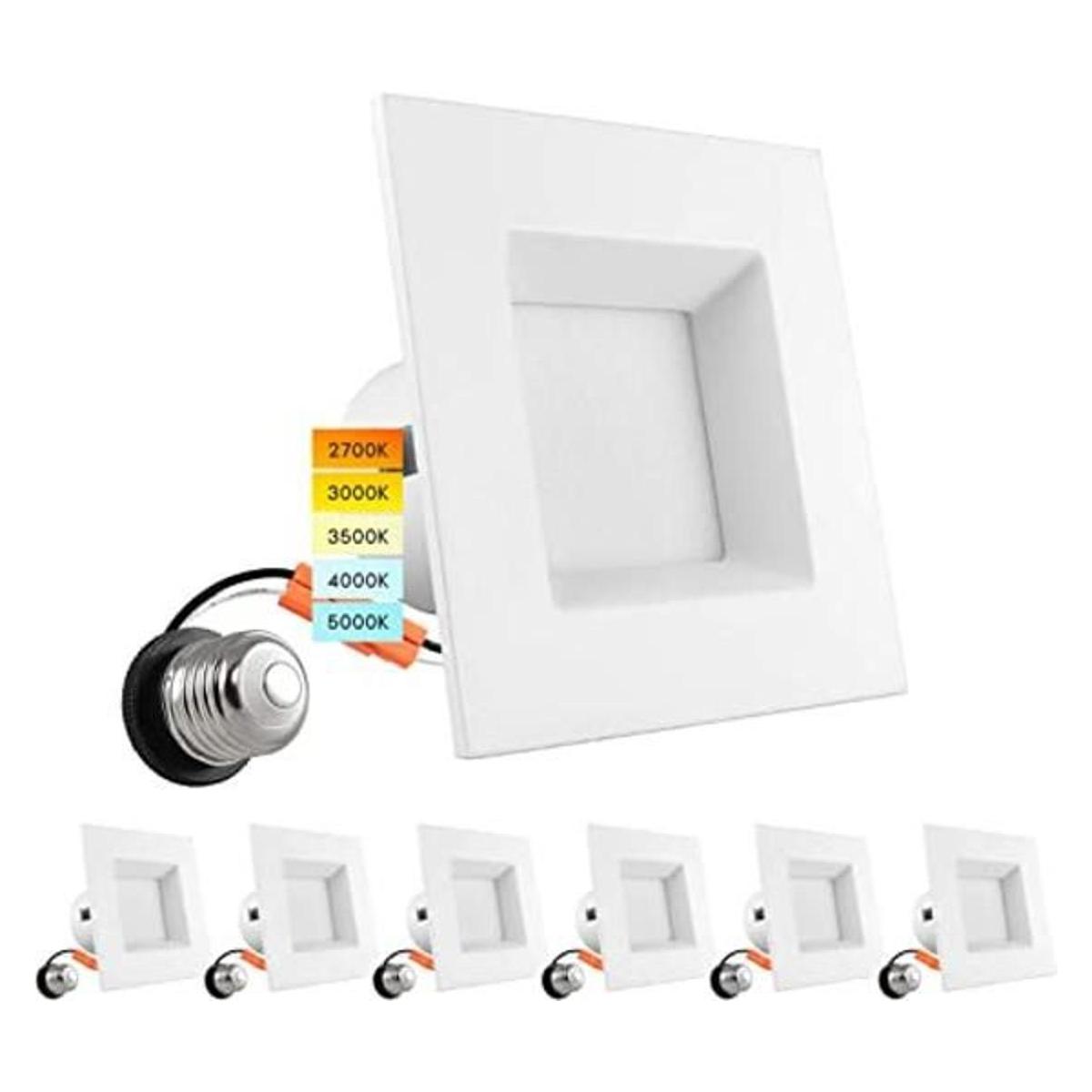Luxrite Luces LED empotrables cuadradas de 4 pulgadas