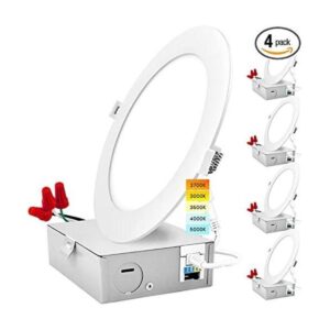 Luxrite Juego de 4 luces empotrables LED ultra finas de 8_1