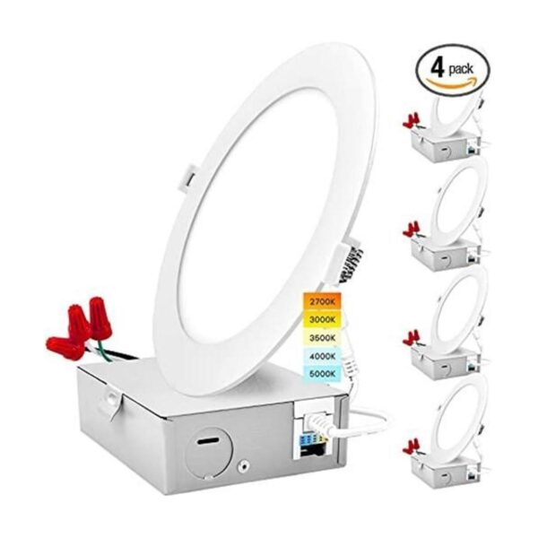 Luxrite Juego de 4 luces empotrables LED ultra finas de 8_1