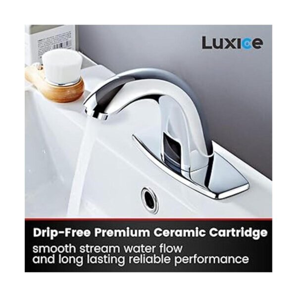 Luxice Grifo automático para fregadero de baño sin_3
