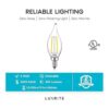 Luxrite Bombillas LED de 4 W intensidad regulable 400