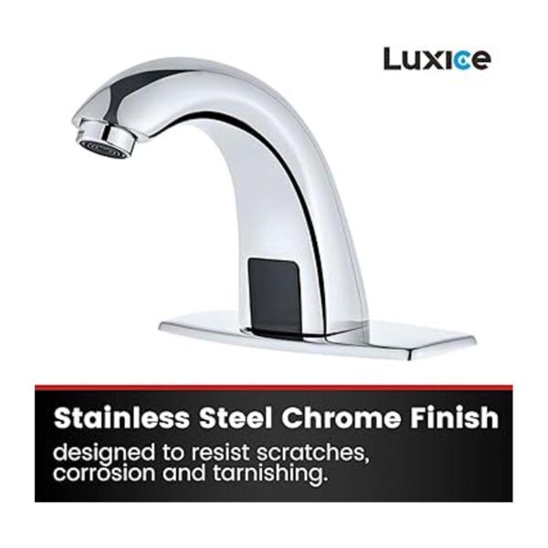 Luxice Grifo automático para fregadero de baño sin_5