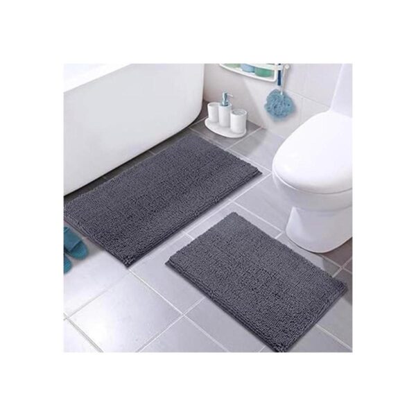 LuxUrux Juego de alfombras de baño de color gris_4