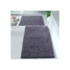 LuxUrux Juego de alfombras de baño de color gris_2