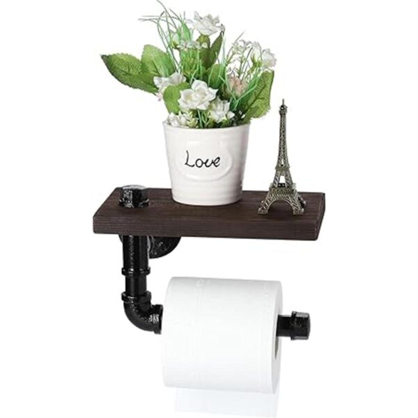 Luuuuucky Soporte de papel higiénico con estante colgador