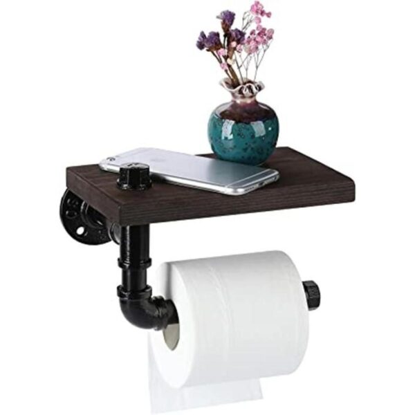Luuuuucky Soporte de papel higiénico con estante colgador