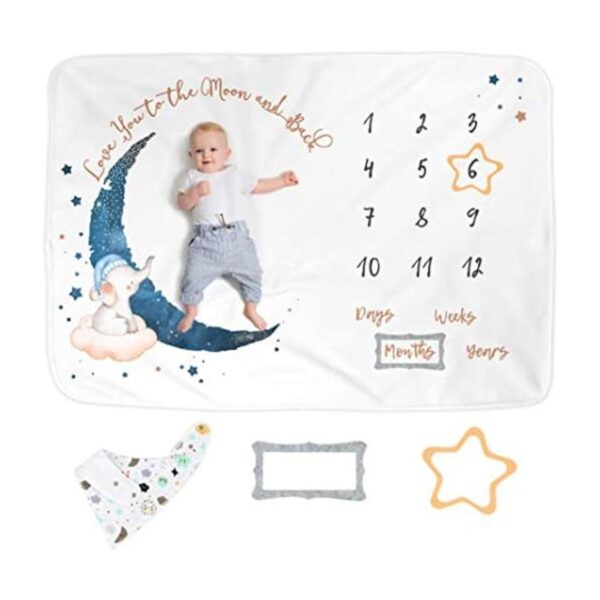 LukaLily Manta mensual de hitos para bebés 60 x 40