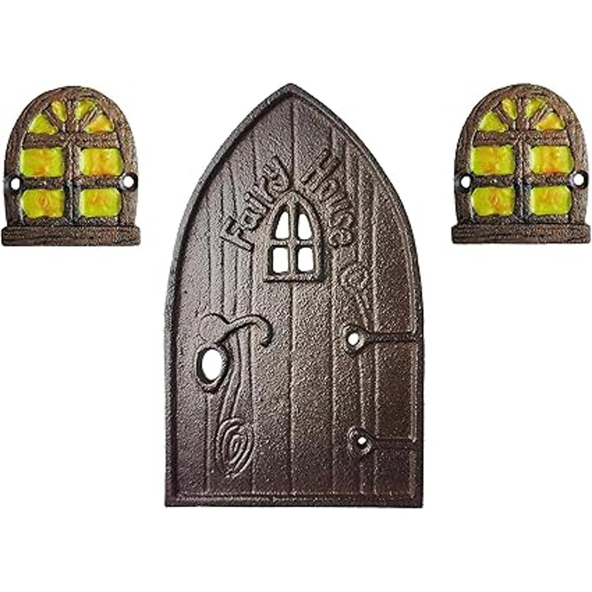 Lulu Decor Puerta de hadas en miniatura de hierro fundido