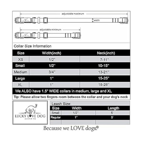 Lucky Love Dog Juego combinado de collar Collar y correa_3