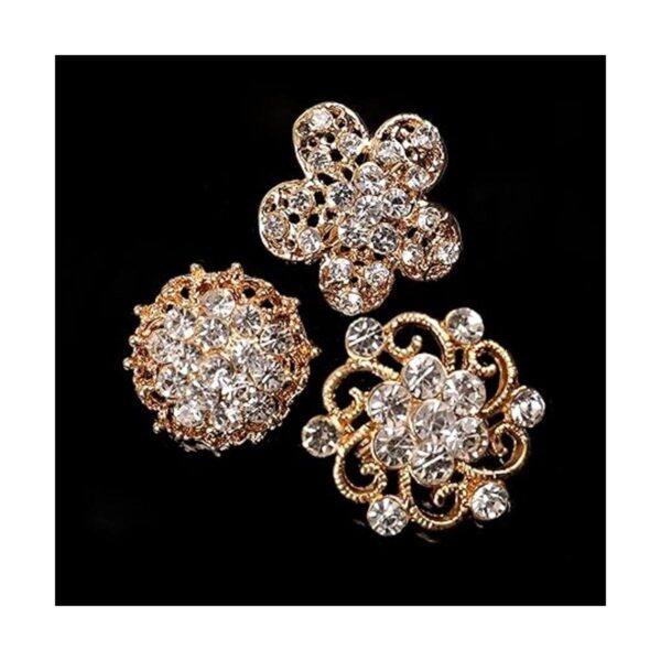 Lucky Monet Juego de 24 broches de cristal con diamantes