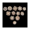Lucky Monet Juego de 24 broches de cristal con diamantes