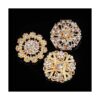 Lucky Monet Juego de 24 broches de cristal con diamantes