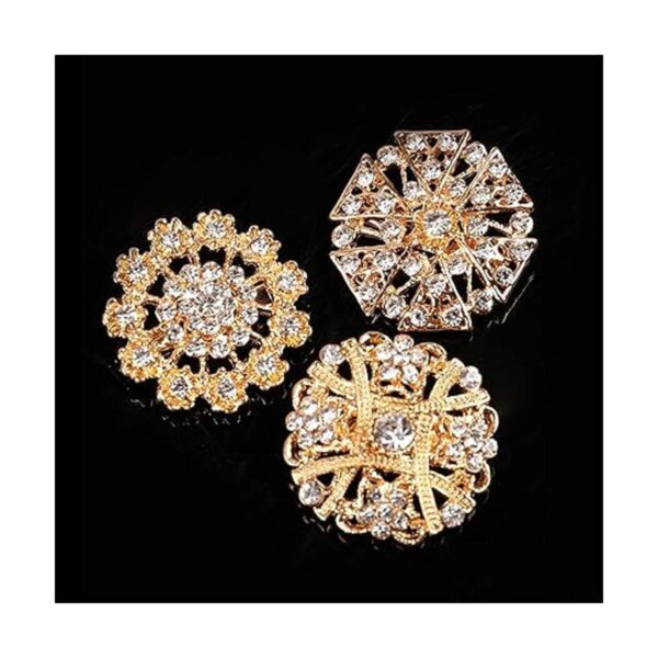 Lucky Monet Juego de 24 broches de cristal con diamantes