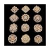 Lucky Monet Juego de 24 broches de cristal con diamantes