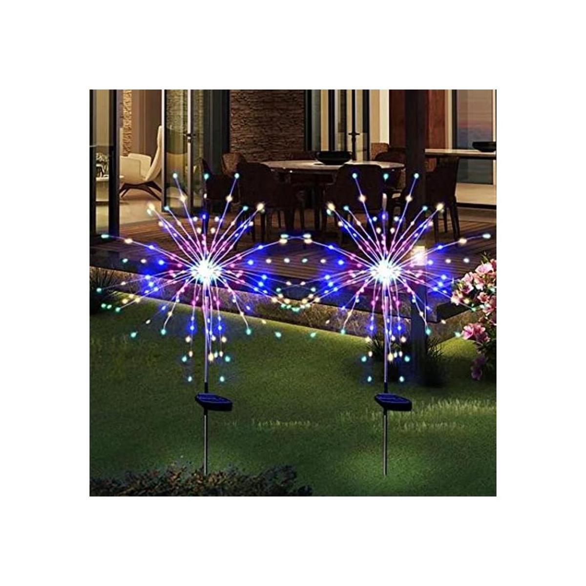 Luces solares de jardín para fuegos artificiales al aire