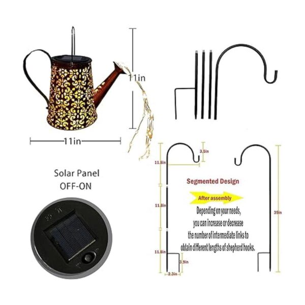 Luces solares para regadera farol colgante impermeable_4
