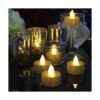 Luces de té LED con pilas velas votivas sin llama doradas_2