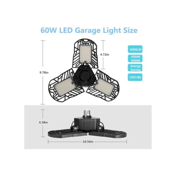 Luces de garaje LED 60 W E26E27 Trilights ajustables
