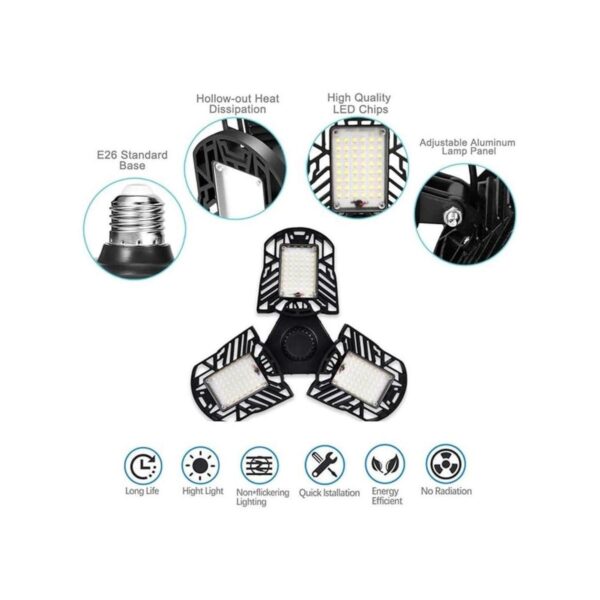 Luces de garaje LED 60 W E26E27 Trilights ajustables