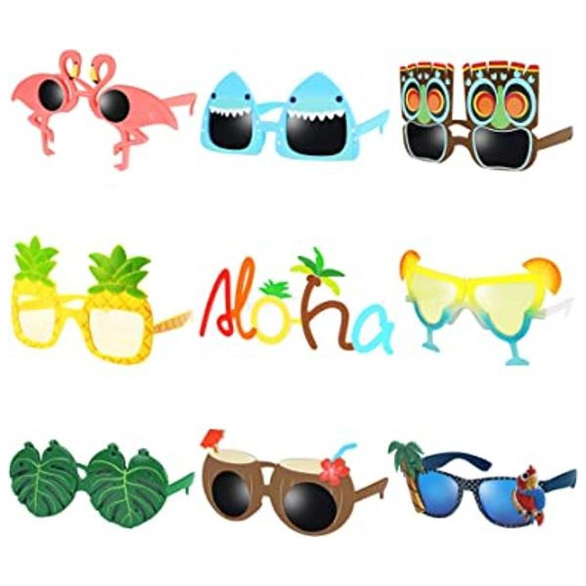 Luau Gafas de sol para fiesta 9 pares de divertidas