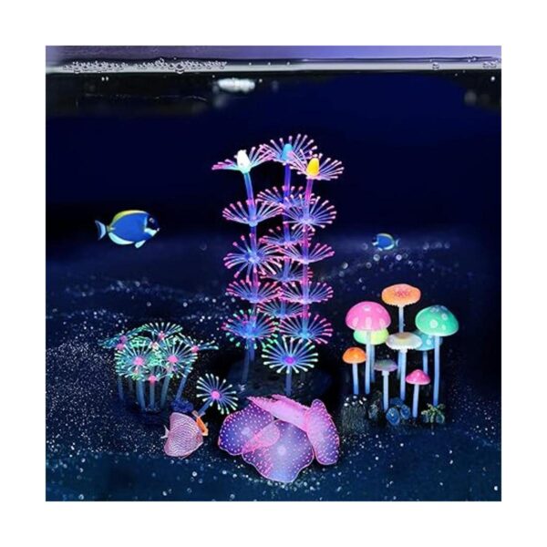 Lpraer Paquete de 4 decoraciones de acuario resplandor_2