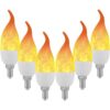 Lpraer Paquete de 6 bombillas LED E12 con efecto de llama_1