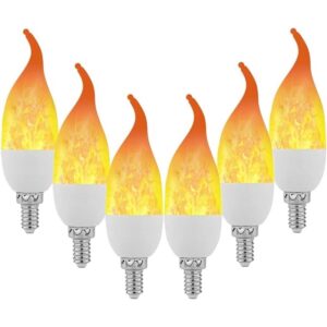 Lpraer Paquete de 6 bombillas LED E12 con efecto de llama_1