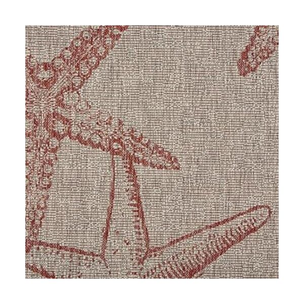 Lr Home Red Starfish Constellation Accent Alfombra Beige