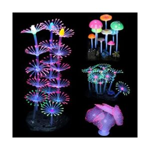 Lpraer Paquete de 4 decoraciones de acuario resplandor_1
