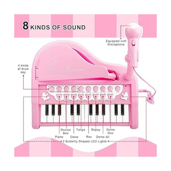LoveMini Juguetes de piano rosa para niñas de 1 año_3