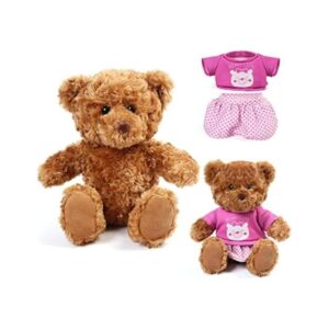 LotFancy Oso de peluche de 10 pulgadas con ropa extraíble_1