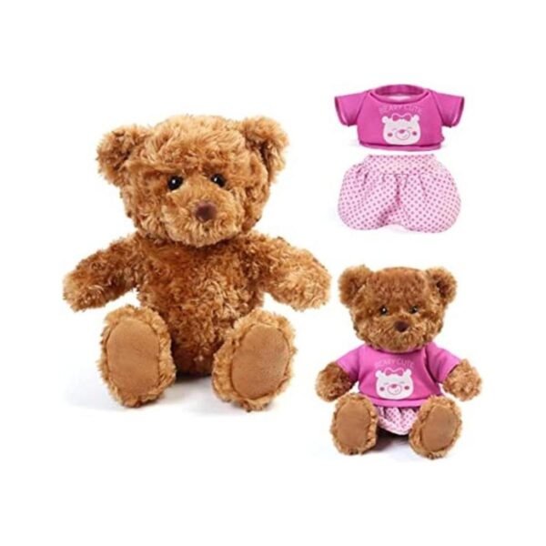 LotFancy Oso de peluche de 10 pulgadas con ropa extraíble_1