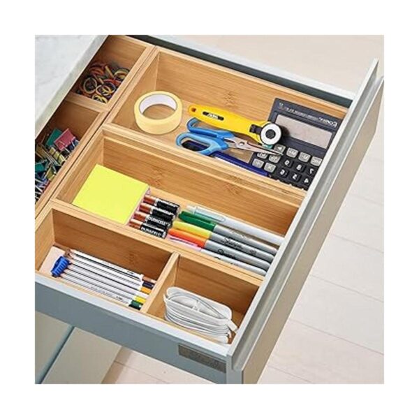 LotFancy Organizador de cajones de bambú paquete de 5