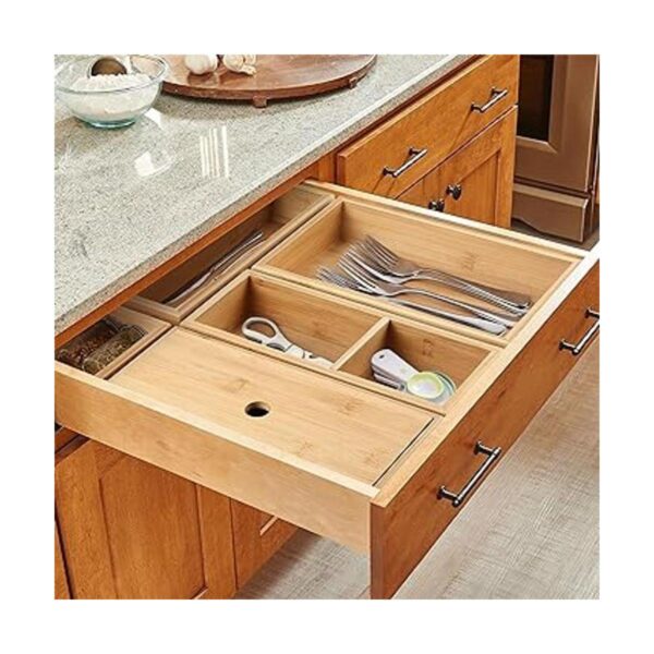 LotFancy Organizador de cajones de bambú paquete de 5