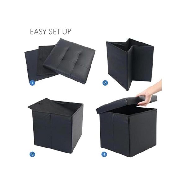 LotFancy Cubo otomano de almacenamiento taburete otomano_4