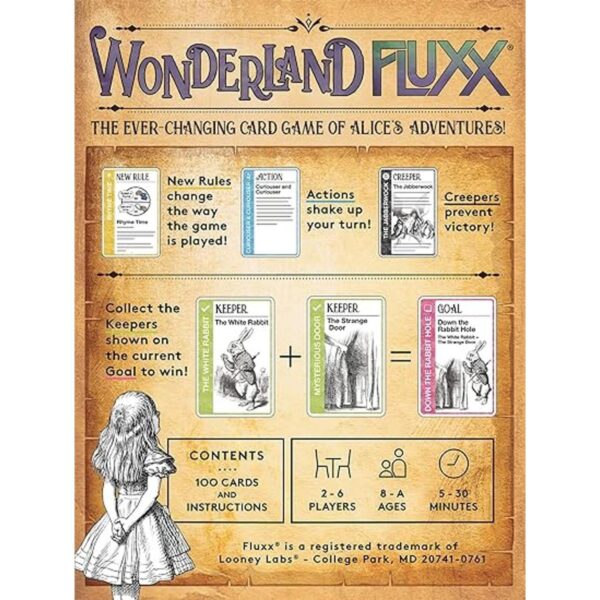 Looney Labs Wonderland Fluxx Juego de cartas multicolor_3