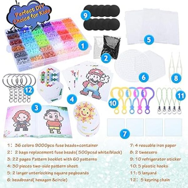 Longruner 10000 36 Colors Fuse Beads Kit 5mm DIY Art_2