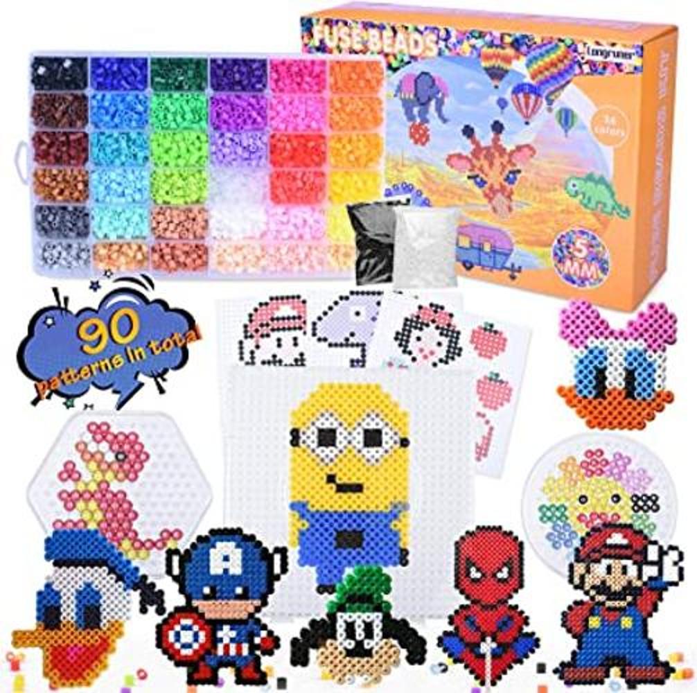 Longruner 10000 36 Colors Fuse Beads Kit 5mm DIY Art