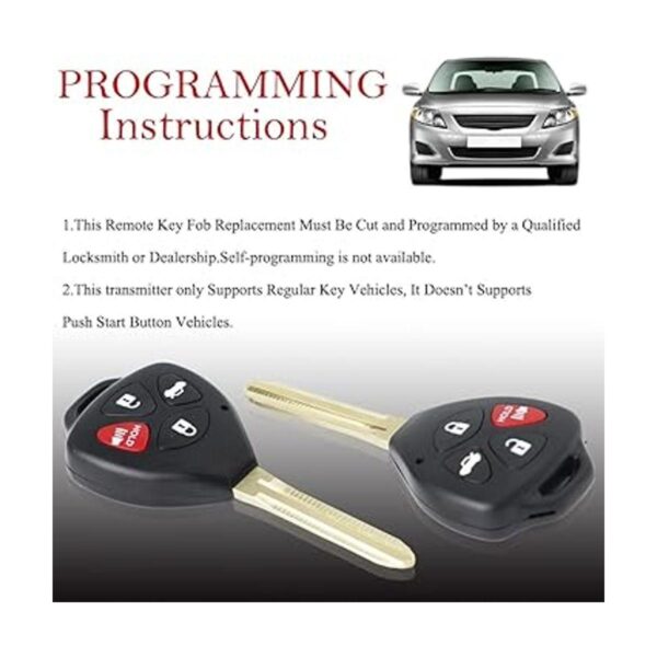 Llavero de repuesto remoto compatible con Toyota Camry_3