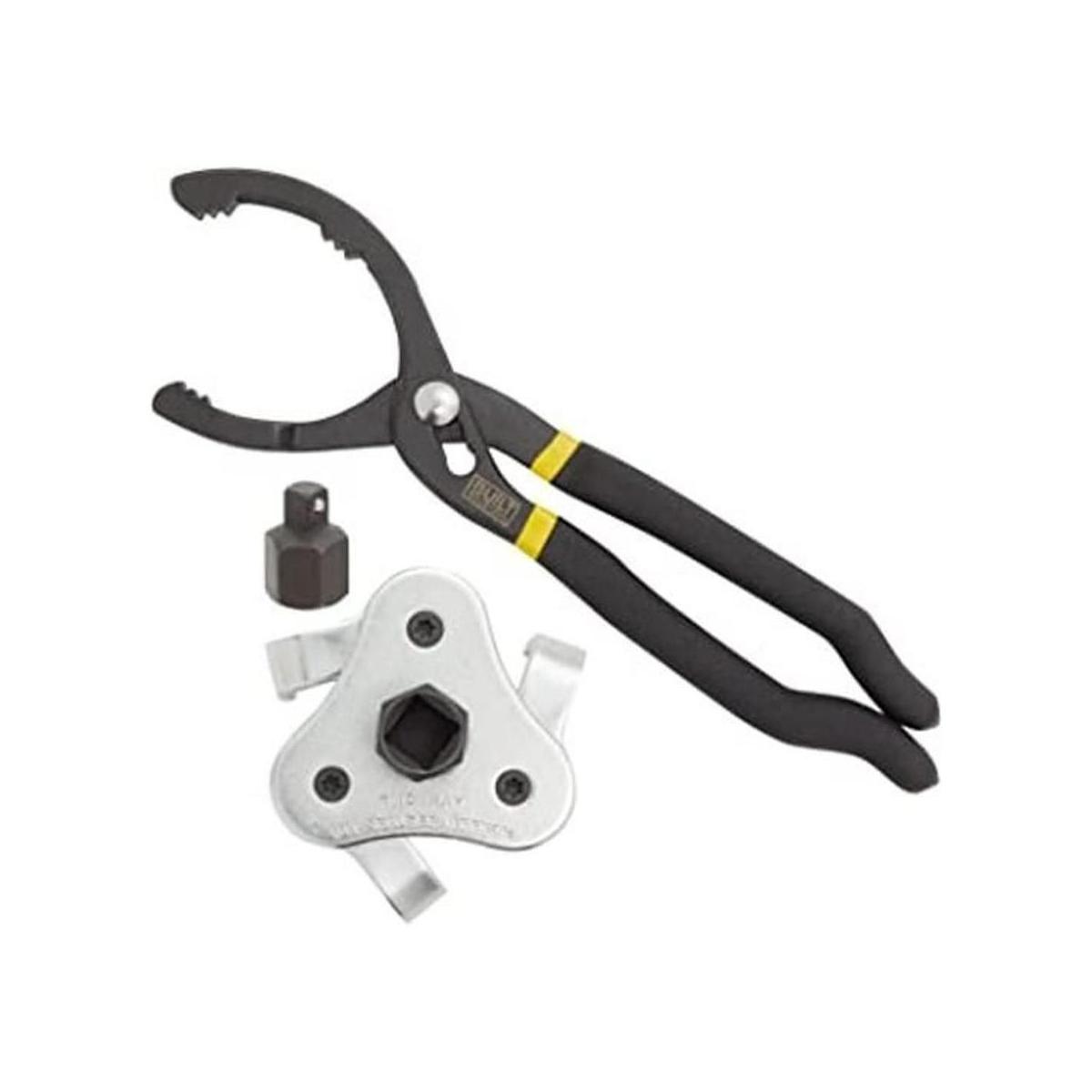 Llave de filtro de aceite ajustable de 3 mandíbulas con