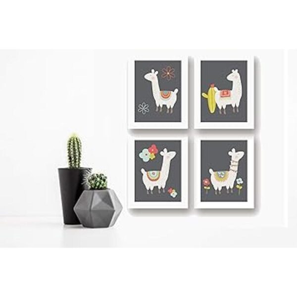 Llama Wall Decor Art Posters Juego de 4 11.3 x 14.0 in_5