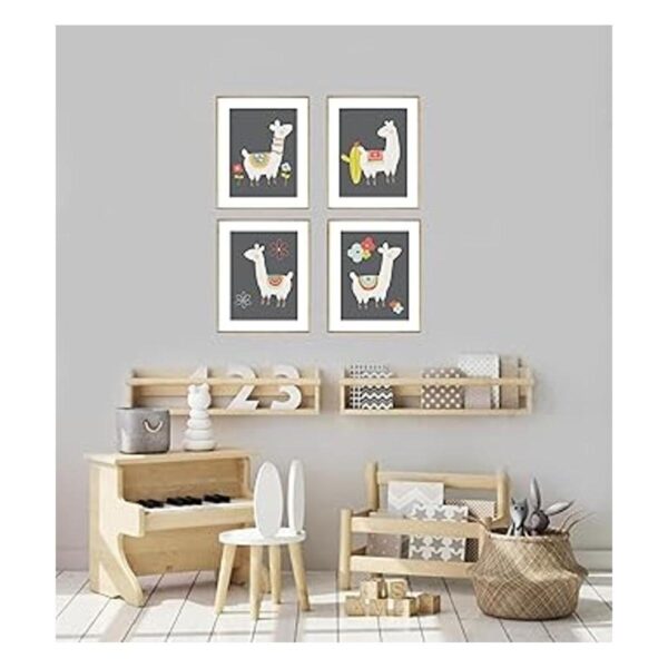 Llama Wall Decor Art Posters Juego de 4 11.3 x 14.0 in_4