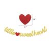 Little Sweetheart Banner Rojo Rosa Corazón Guirnaldas Oro_2