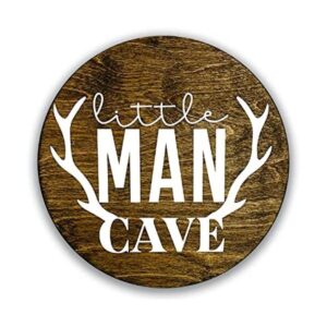 Little Man Cave letrero de pared de madera de 12 pulgadas