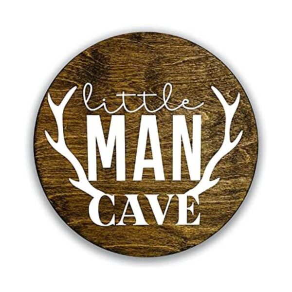 Little Man Cave letrero de pared de madera de 12 pulgadas